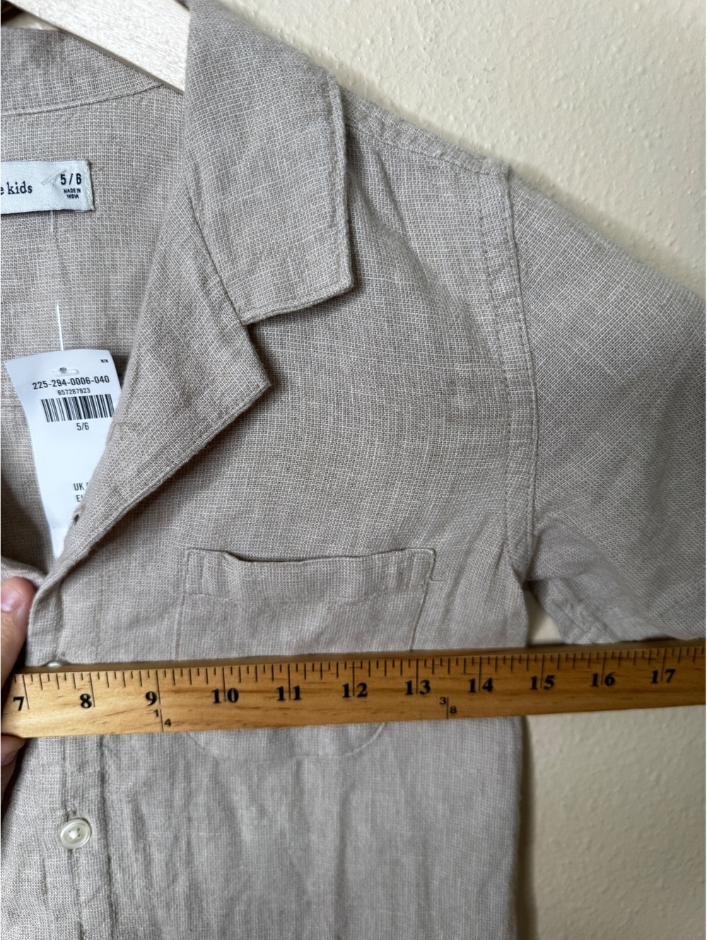 Abercrombie Kids Gray Linen Blend Button Up Shirt Boys 5/6 NWT - Picture 5 of 6